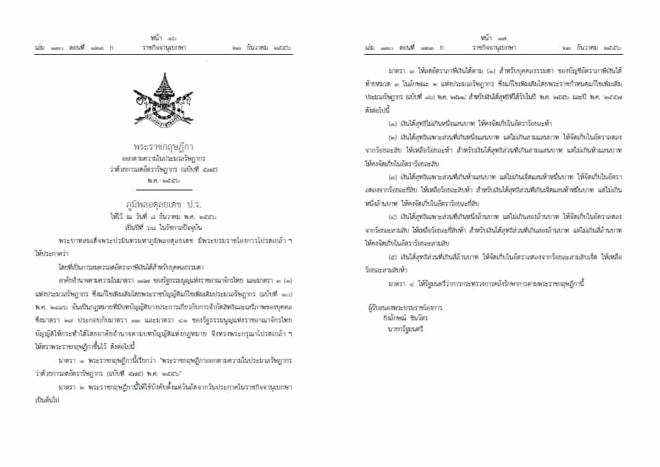 อัตราภาษีใหม่ 2556-2557